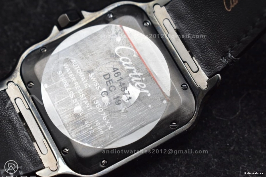 on Strap BVF Black 1046 Cartier MIYOTA de Black 1:1 Dial ZeroBulk Best 40mm Santos Edition Leather PVD 0415